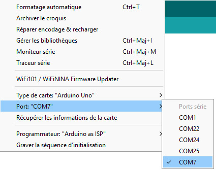 Port com arduino ide