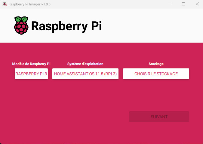 Raspberry Pi Imager pendant l’écriture de la carte mémoire